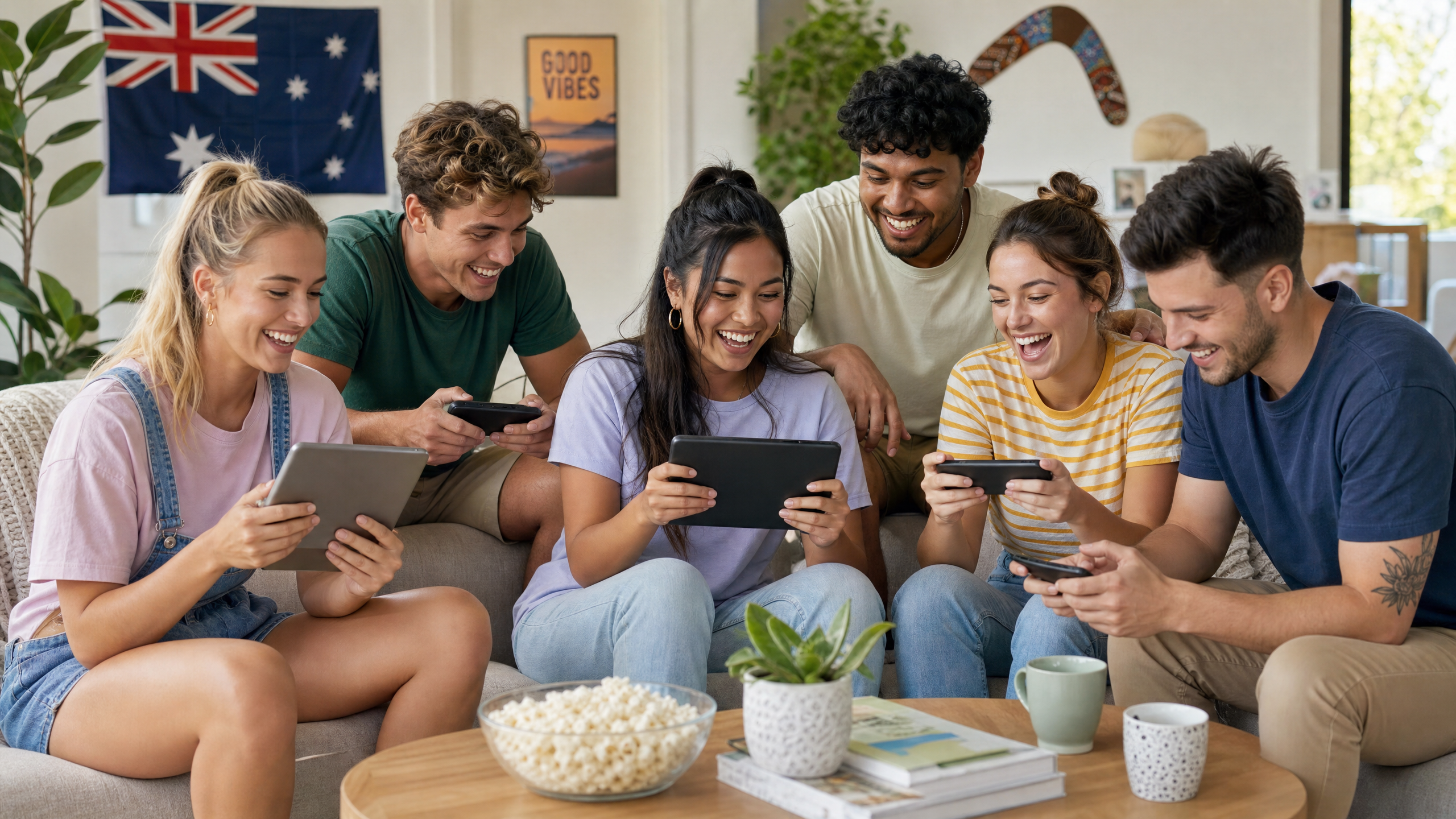 Australians enjoying social games together